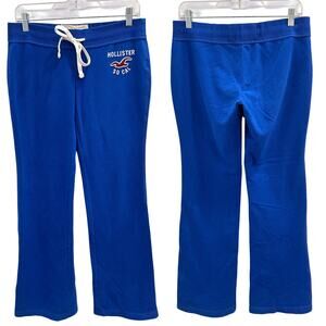 Hollister 2010s Royal Blue Low Rise Flare Bootcut Sweatpants Cozycore Lounge Med